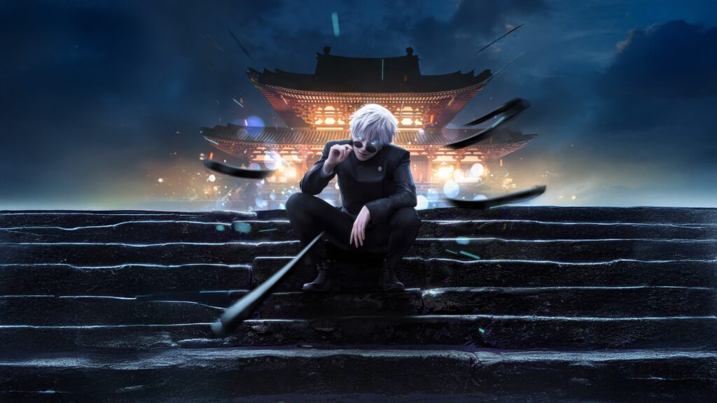 Cool Gojo Satoru Anime Desktop Wallpaper