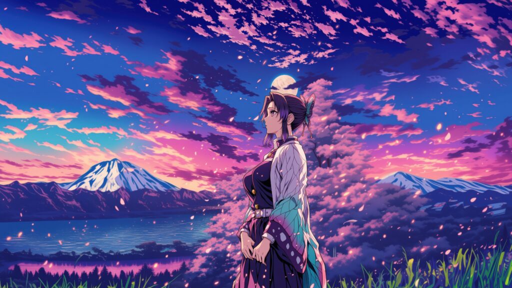 Cool Shinobu Kocho Demon Slayer Desktop Wallpaper
