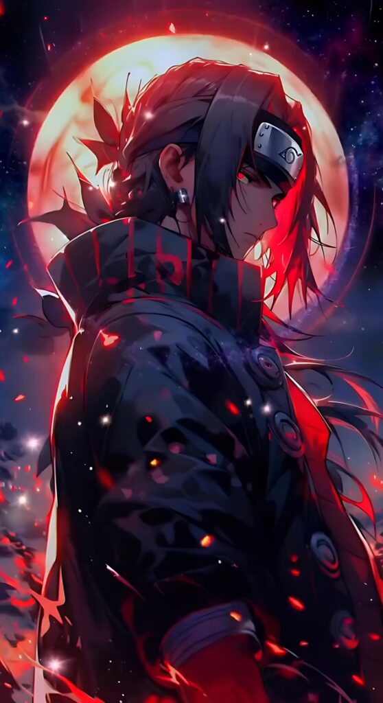 Naruto Itachi Red Moon Wallpaper