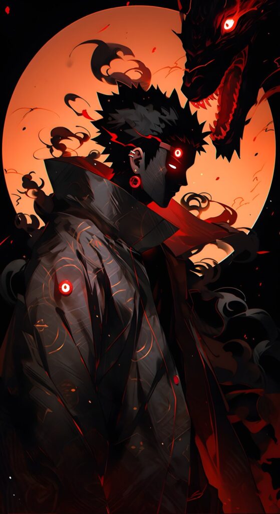 Naruto Minimalist Moon Dragon Wallpaper