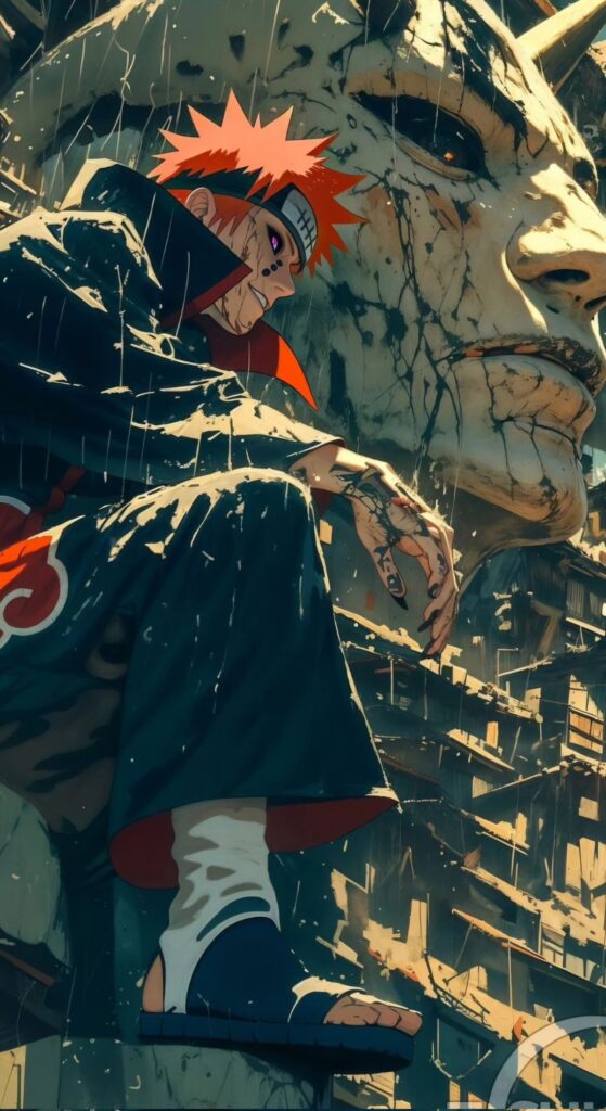 Naruto Pain Red Hair Sharigen Wallpaper