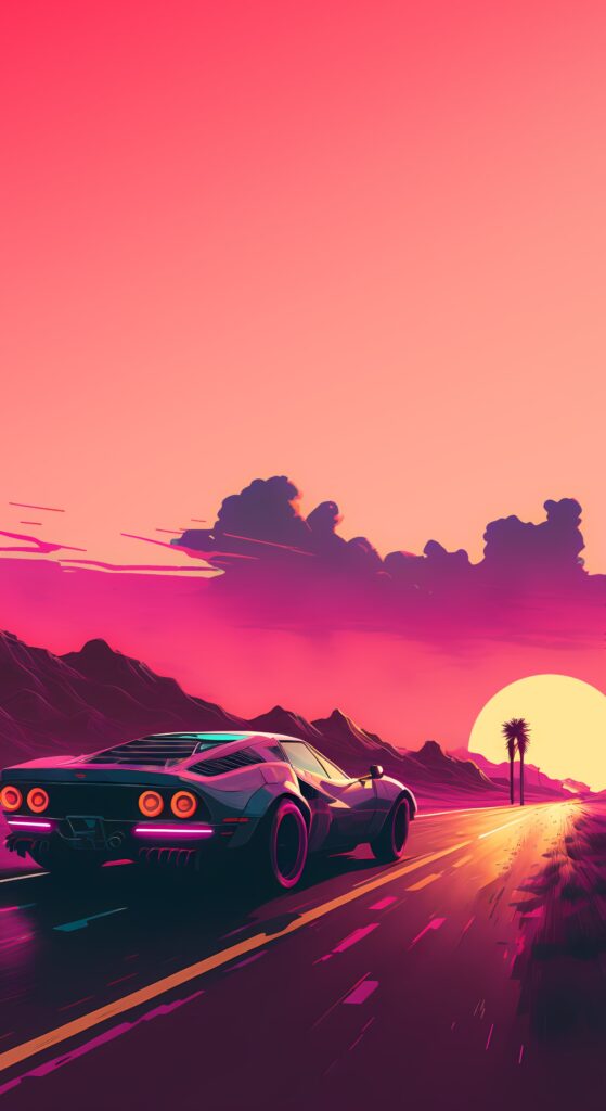 Retro Minimal Supercar Wallpaper