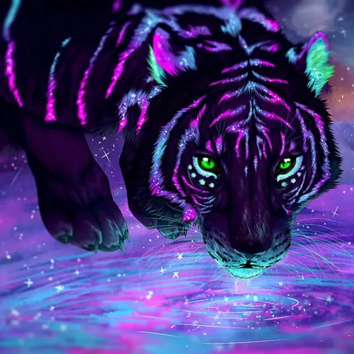colorful artistic tiger profile picture