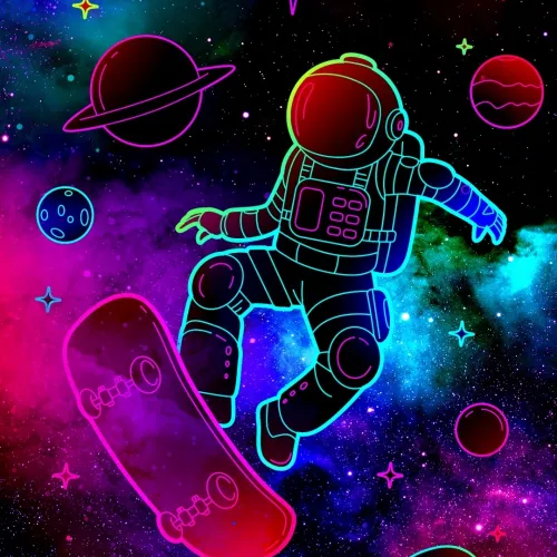 astronaut galaxy art dp