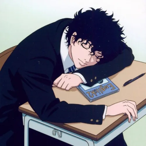 anime boy sleeping on table Dp