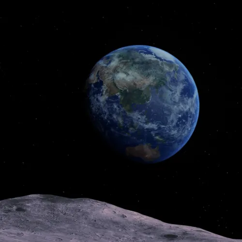 moon surface and earth dp