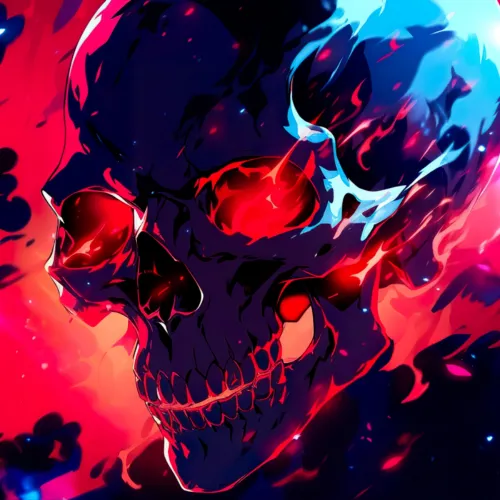 thumb for Burning Fire Skull Illustration Profile Picture