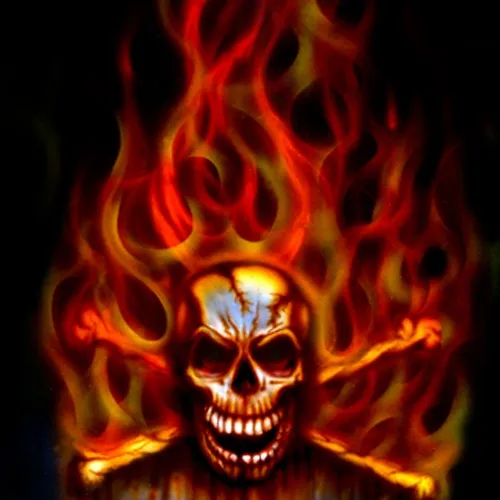 thumb for Burning Fire Skull Illustration Dp