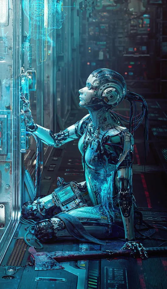 sci fi cyborg wallpaper