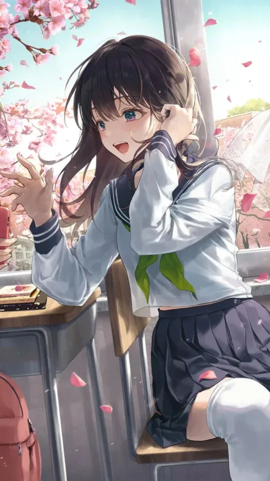 anime girl school uniform wallpaper