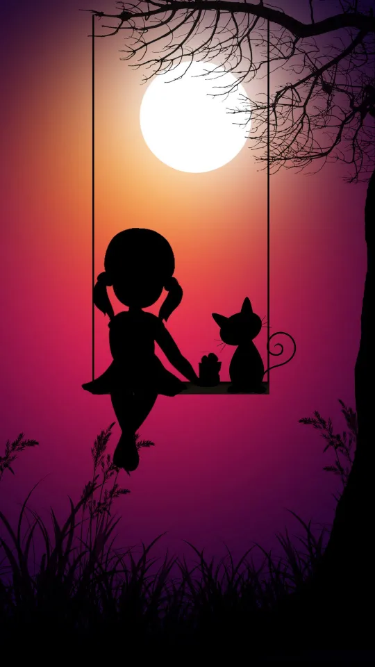 thumb for Silhouettes Girl Wallpaper