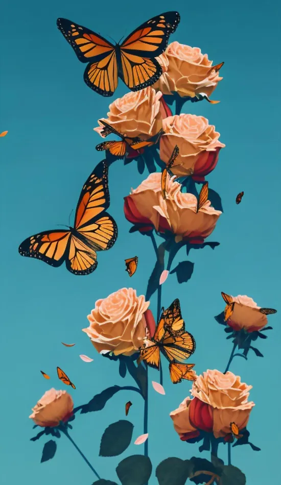 flower butterfly wallpaper