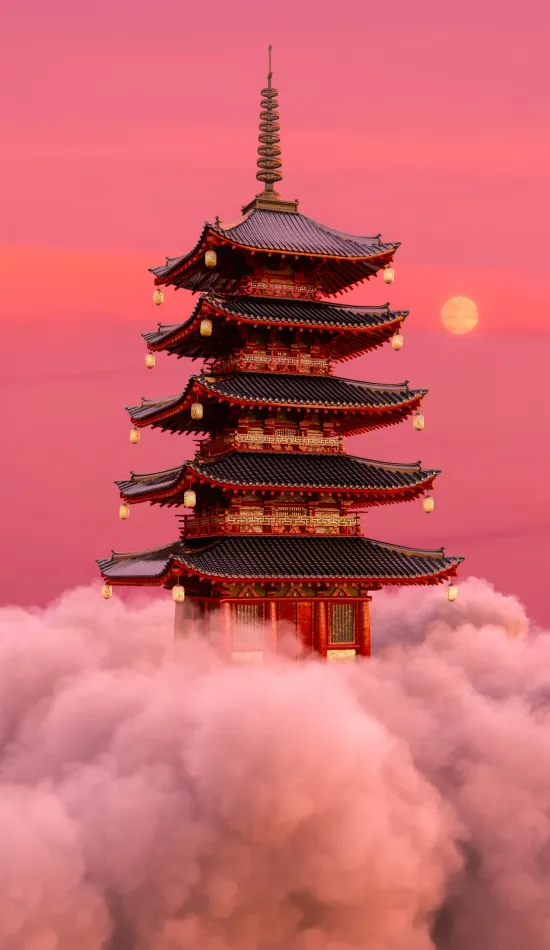 chinese temple wallpaper