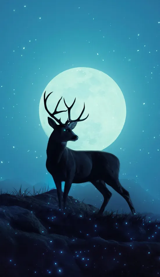 thumb for Fantasy Deer Moon Wallpaper