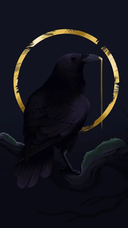crow bird circle wallpaper