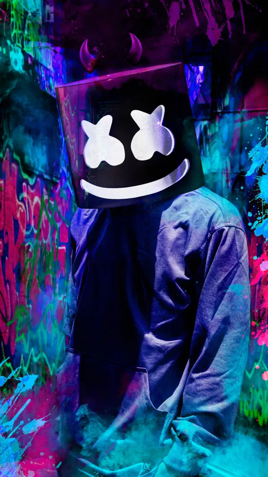 thumb for Black Marshmello Colorful Background