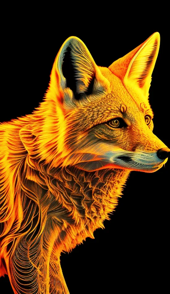 golden fox drawing wallpaper