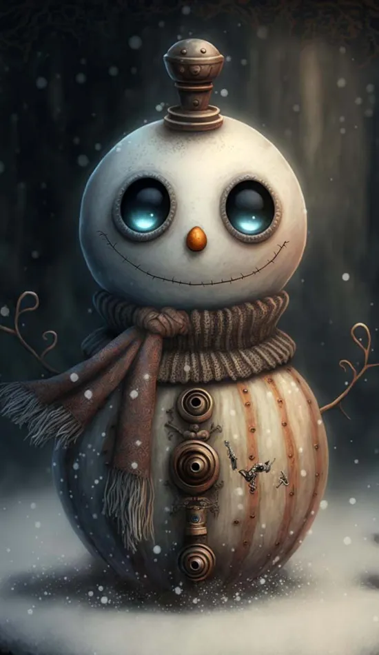 cute creepy snowman wallpaper