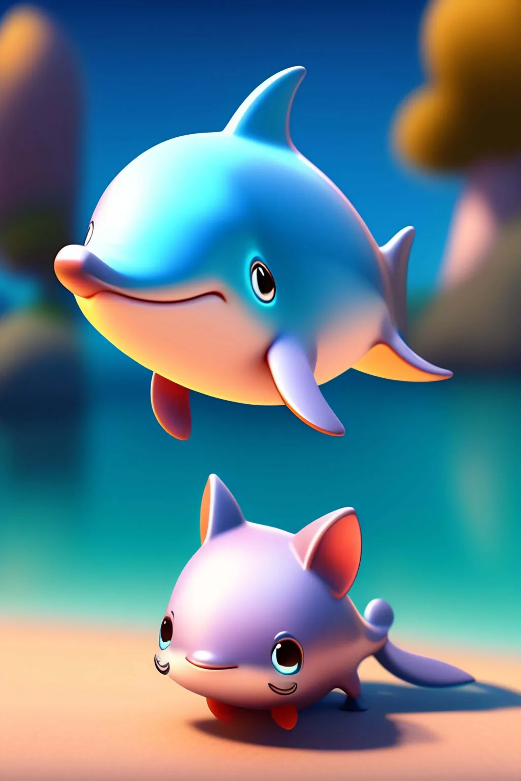 dolphin ai generated wallpaper