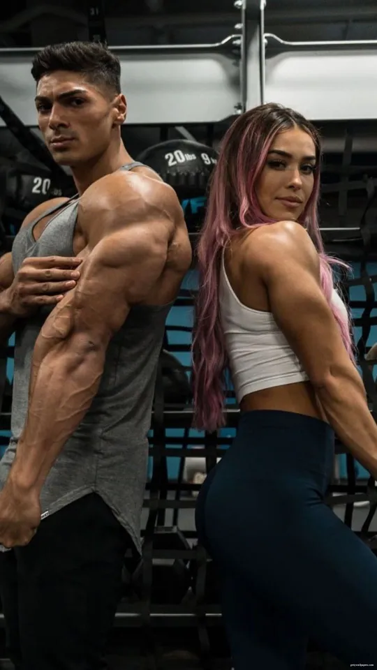 thumb for Gym Couple Phone Wallpaper
