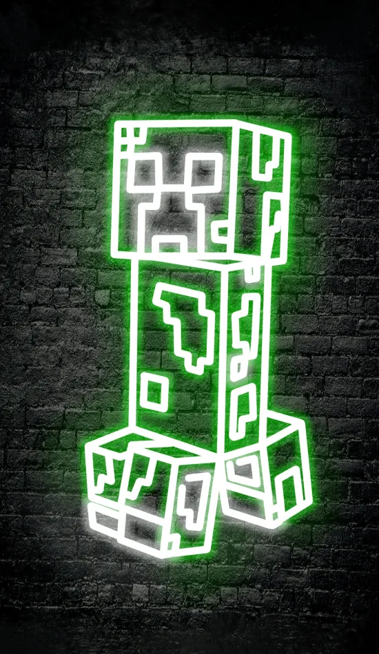 minecraft neon wallpaper