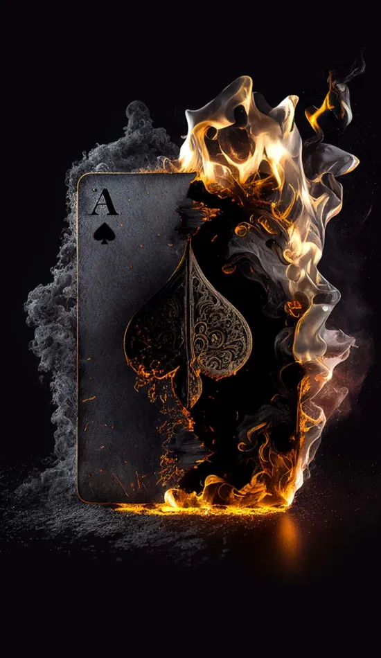 burning ace card poker wallpaper