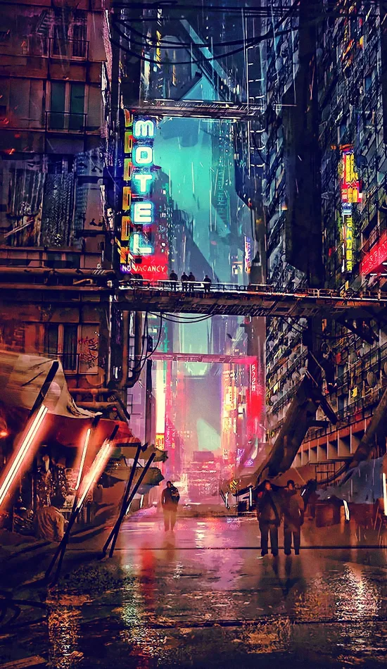sci fi cyberpunk city wallpaper