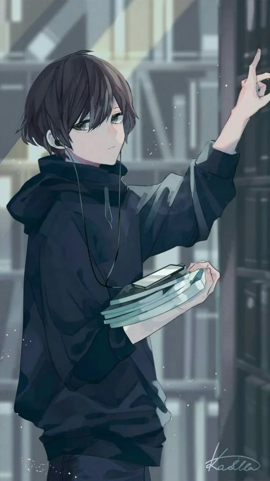 thumb for Anime Boy Studying Home Screen Wallpaper