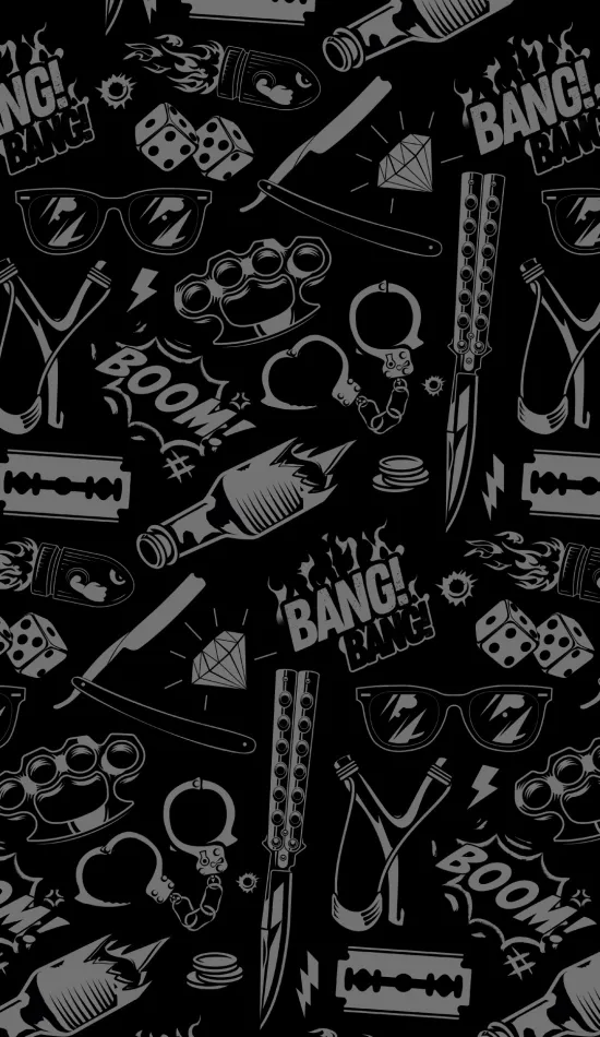 thumb for Black And White Art Style Pattern Wallpaper