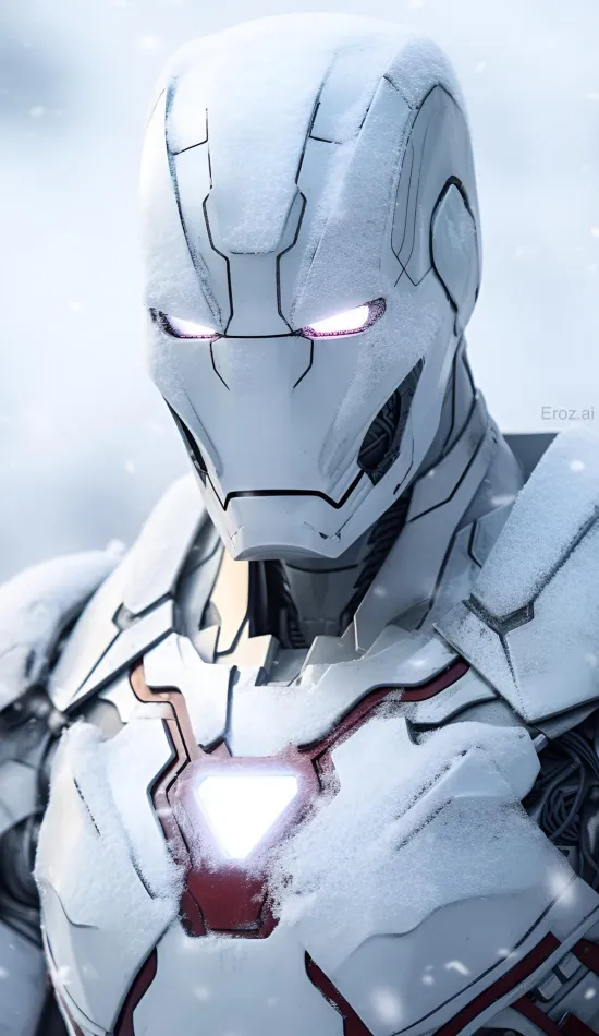 thumb for White Ironman Ai Generated Wallpaper
