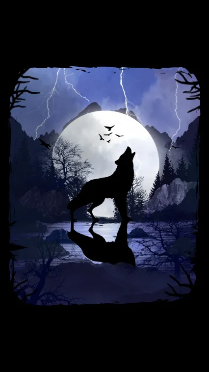 wolf howling wallpaper
