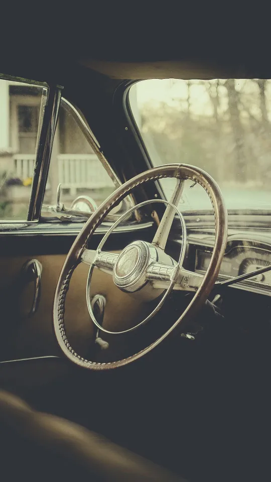 vintage car steering wheel wallpaper
