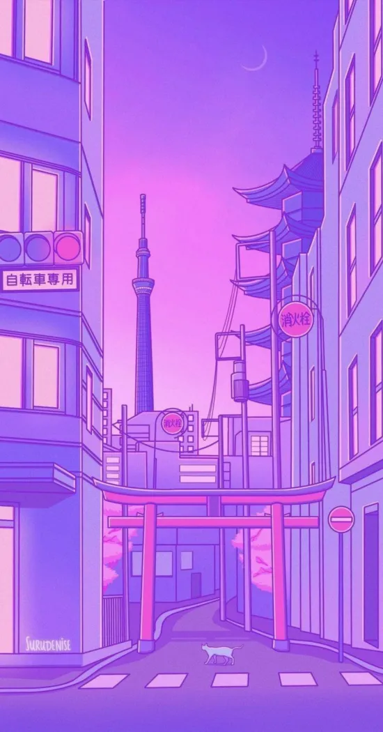 thumb for Anime City Phone Wallpaper