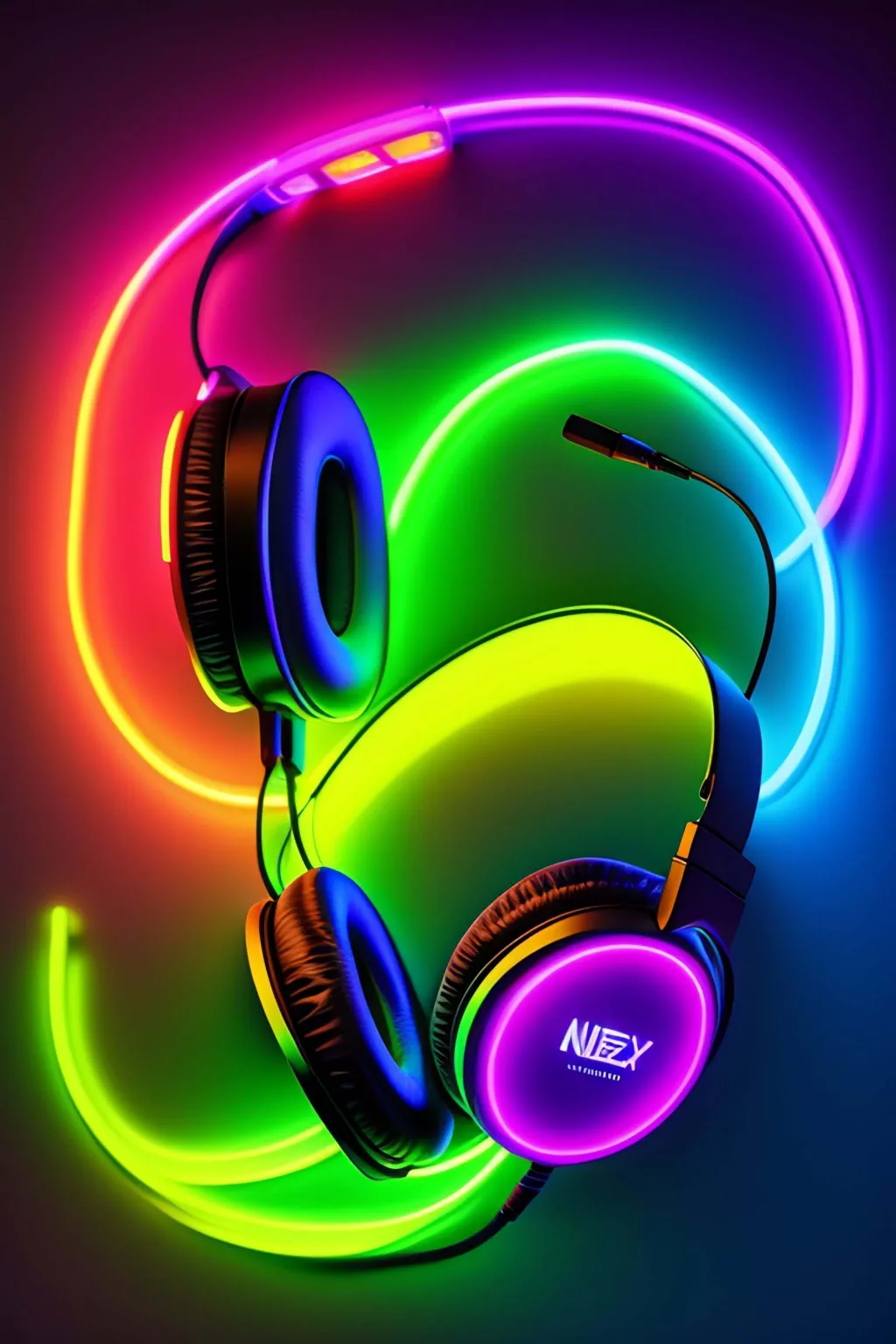 neon headphone wallpaper