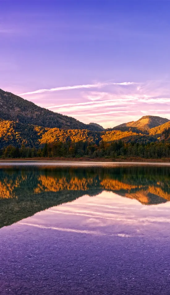 mountain lake sunset wallpaper