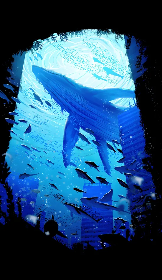 thumb for Underwater City Whale Wallpaper