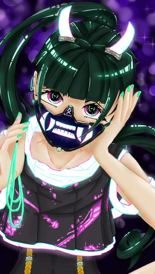 anime mask girl wallpaper