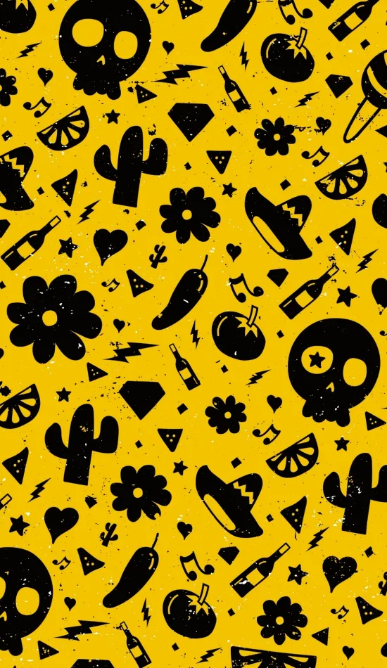 yellow and black pattern wallpaper