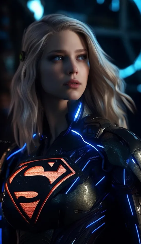 supergirl neon wallpaper