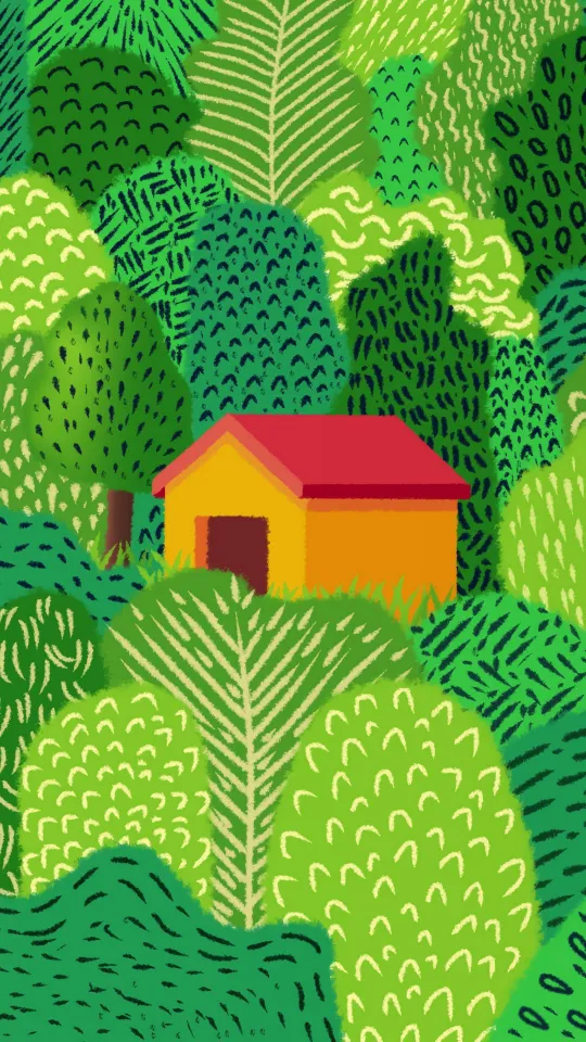 thumb for House Forest Trees Art Wallpaper
