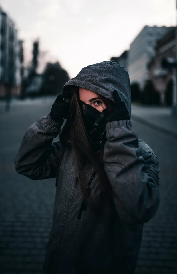 girl in black hoodie wallpaper