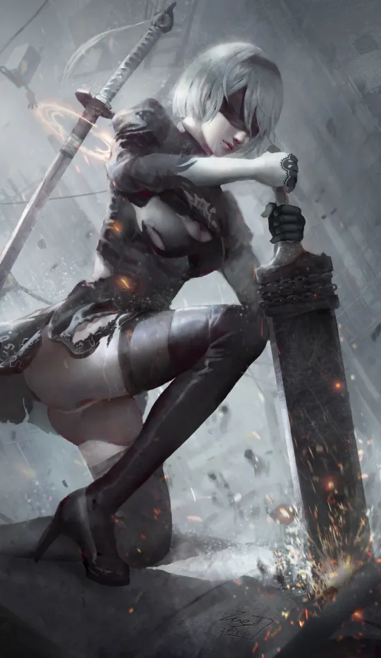 thumb for 2b Nier Fanart Artwork Game Wallpaper