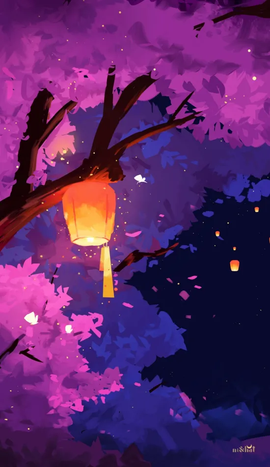 thumb for Lantern Tree Wallpaper