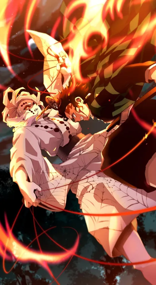 tanjiro vs rui wallpaper