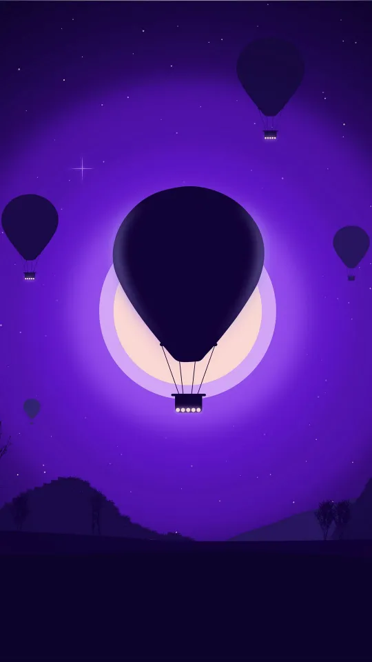 air balloons night moon wallpaper