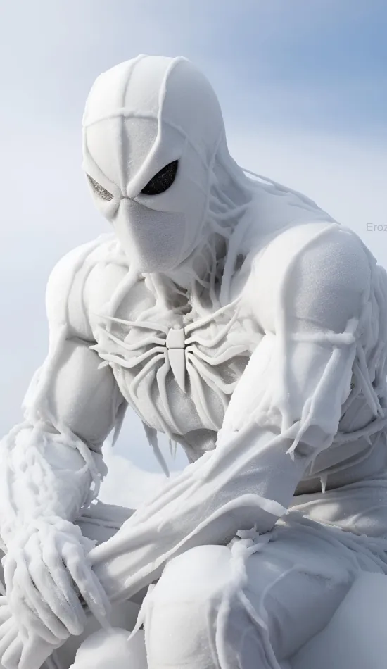 white spider man art wallpaper