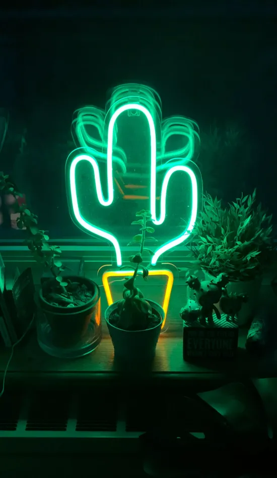 Neon Cactus Wallpaper