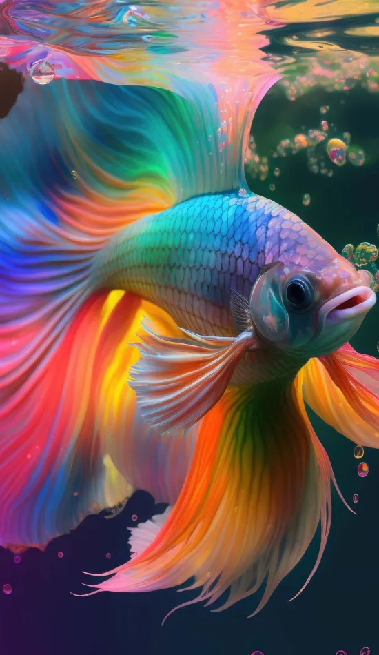 rainbow colours fish wallpaper
