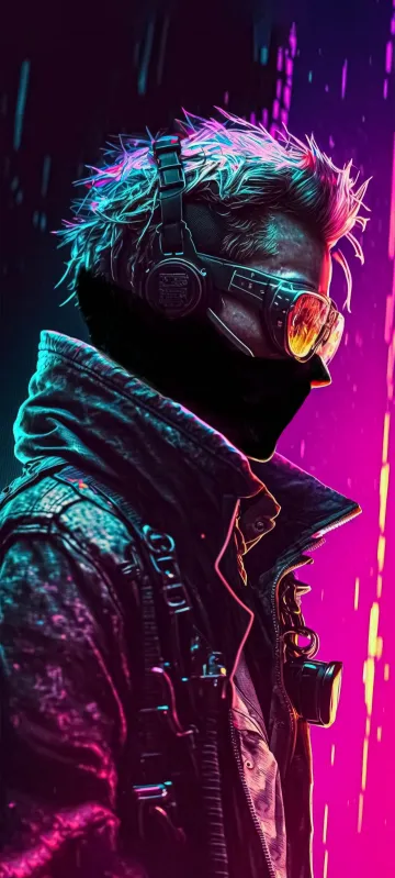 cool cyberpunk man wallpaper