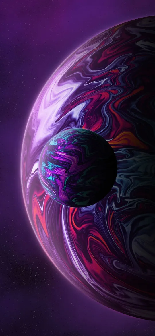thumb for Colorful Purple Oled Oilpaint Planet Wallpaper